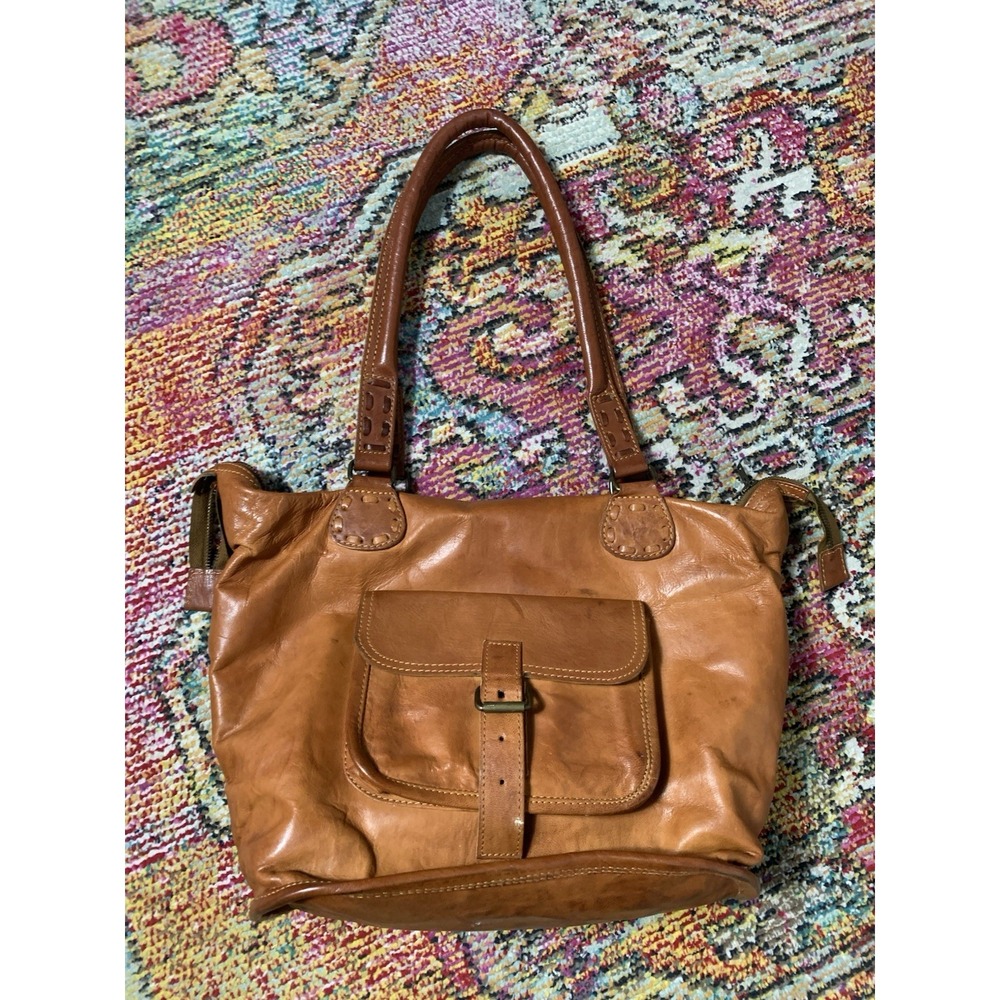 Noonday Collection Rustic Leather Tote Shoulder Bag Leather Large
